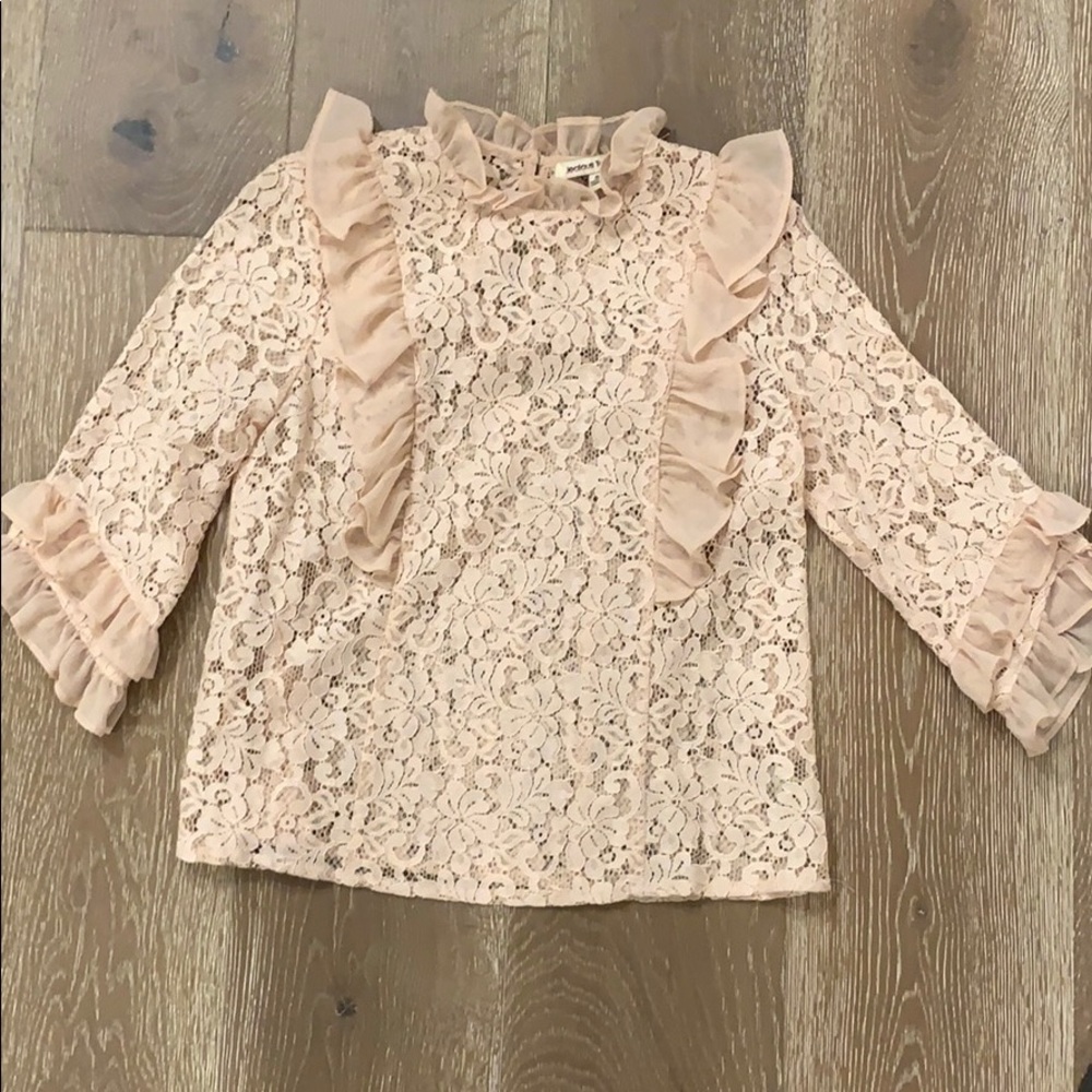 Jealous Tomato peach lace top